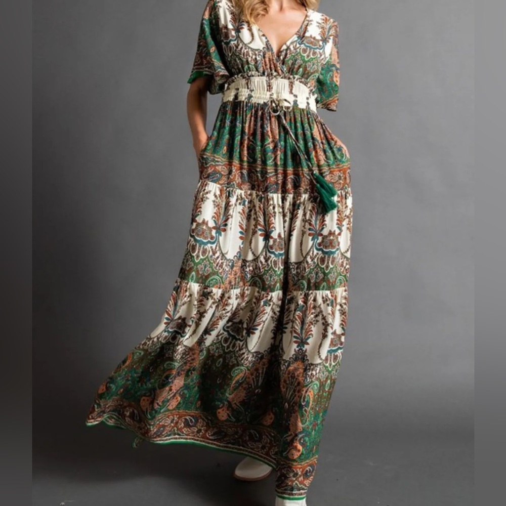 Scarf Print Maxi Dress NWT Small